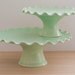 Cake Stand Tier Set - Medium 10" and Small 7" - Ruffle Stands - Green