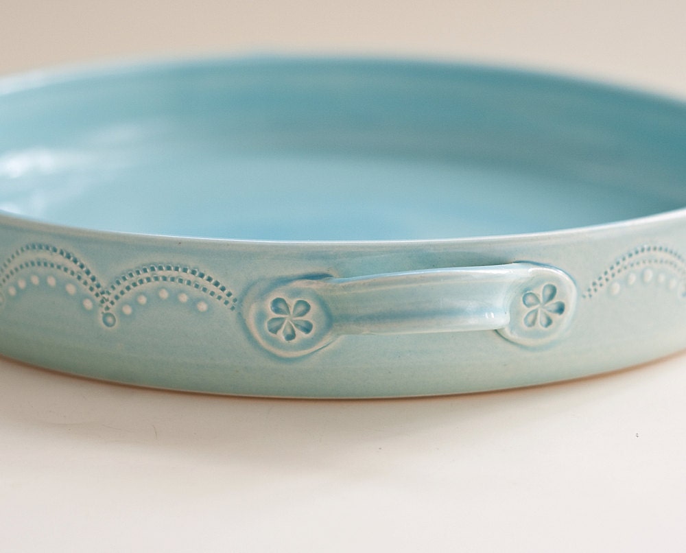 Serving Tray - Aqua - Stitch