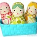 One Matryoshka Babushka Baby Cloth Doll  - Toddler - Youth Girl Birthday - New Baby Gift - Pastel Pink, Green or Yellow