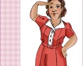 NVL 1940s Day Dress 42 bust PLUS SIZE