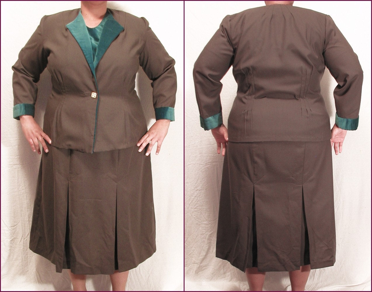 NVL 1930s The Deco Suit 46 bust PLUS SIZE