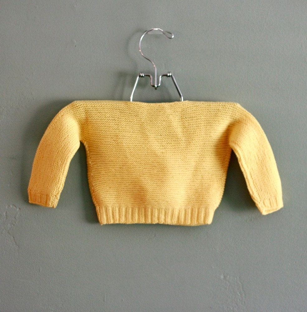50s 3/6 months Yellow Wrapped Cardigan SWEATER