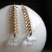 FISHBONE brass and HERKIMER earrings