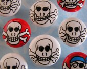 PIRATE whimsical skull and cross bones handpainted knobs