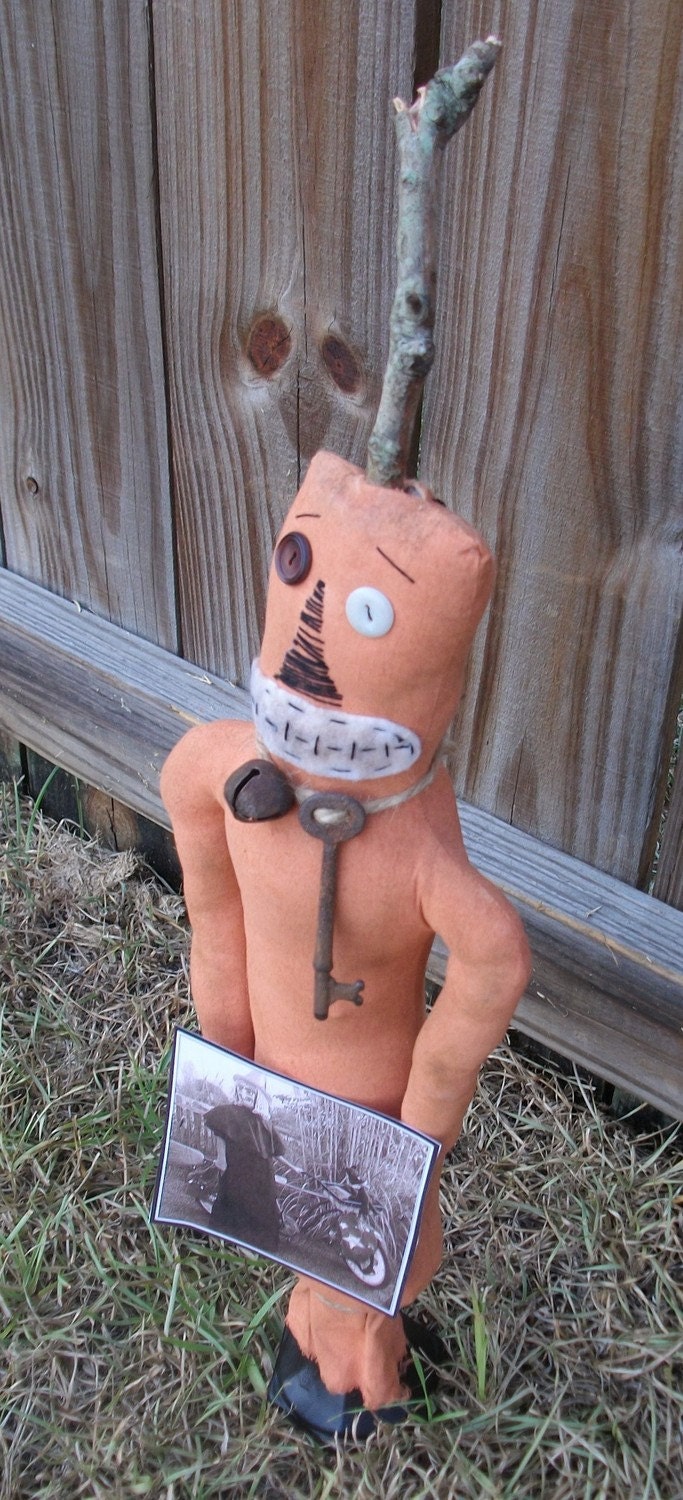 Primitive Halloween Altered Art Mr. P Pumpkin- Ready to Ship
