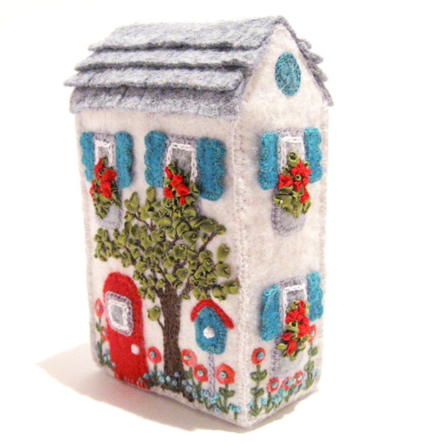 Soap Box House, Miniature, Hand Embroidered