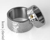 24k gold "solitaire" stainless band . ring