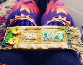Yellow Floral Textile Cuff Bracelet