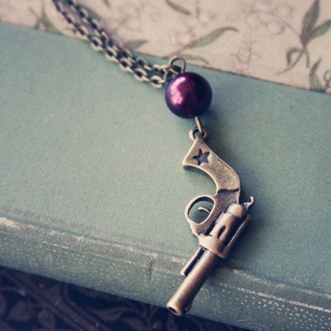 Plum Pistol Necklace