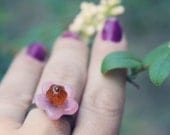 Pink & Orange Floral Bud Ring