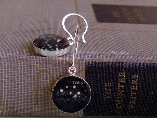 Constellation Map  Earrings Petite Stardust Vintage Maps Made to Order