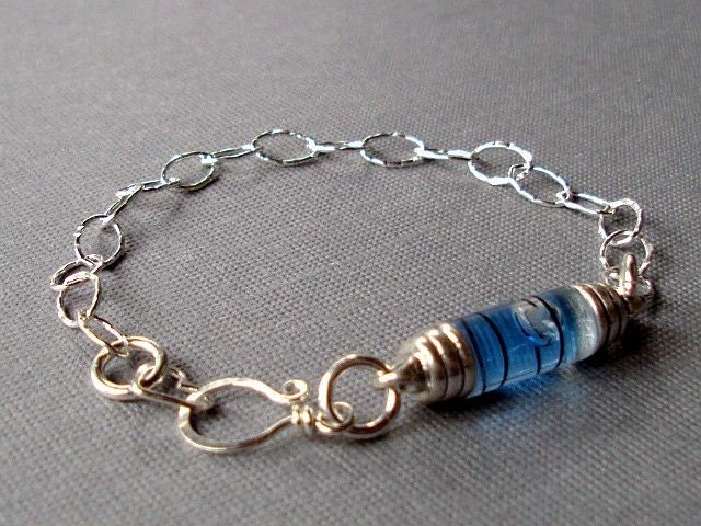 Sterling Silver Level Bracelet Petite Heart True Blue Spirit Balance