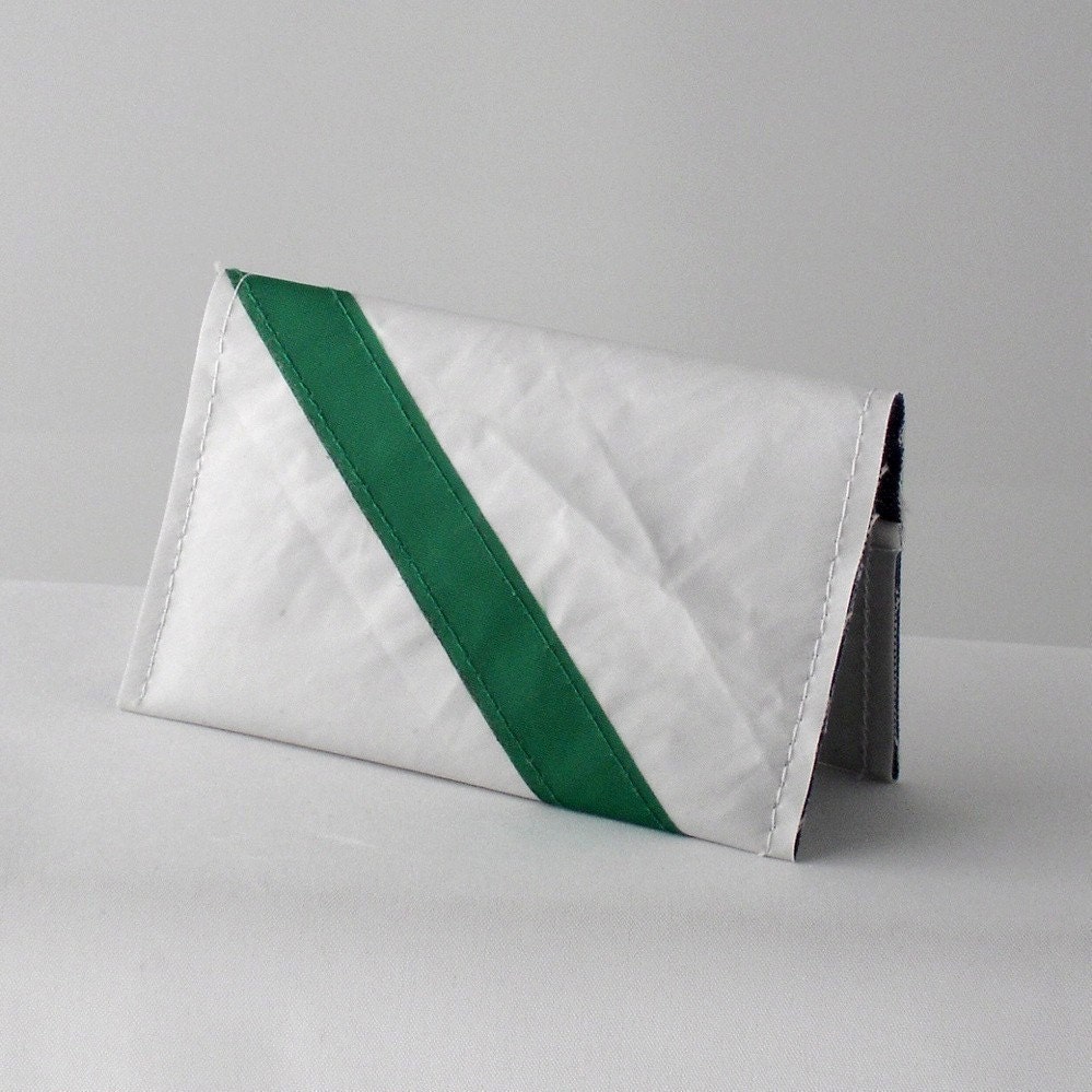 Reiter8 Recycled Sail Mini Wallets - Green Stripe
