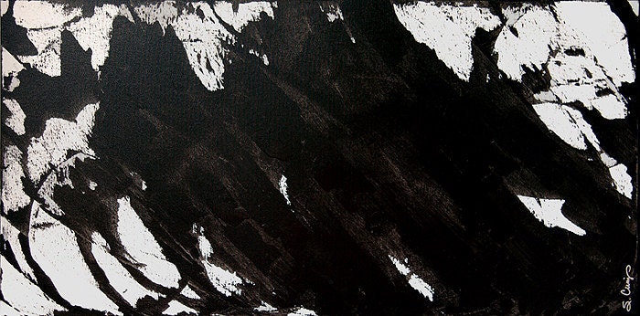 Black and White Painting Abstract Art BW Gray Large Canvas Contemporary Modern - Cover Of Night