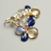 Royal Blue Kyanite, Champagne Citrine and Labradorite Flower Earrings
