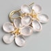 Rose Quartz Flower Earrings Wire Wrapped Earrings Pink Flower