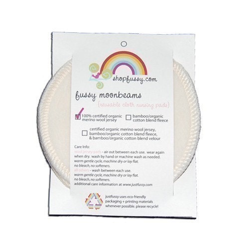 EASY CARE Moonbeams - Certified Organic Merino Wool Jersey Nursing Pads (one pair)