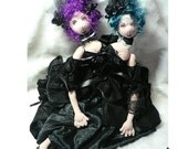 SALE 50% OFF - Terrible Twins OOAK Gothic Art Doll
