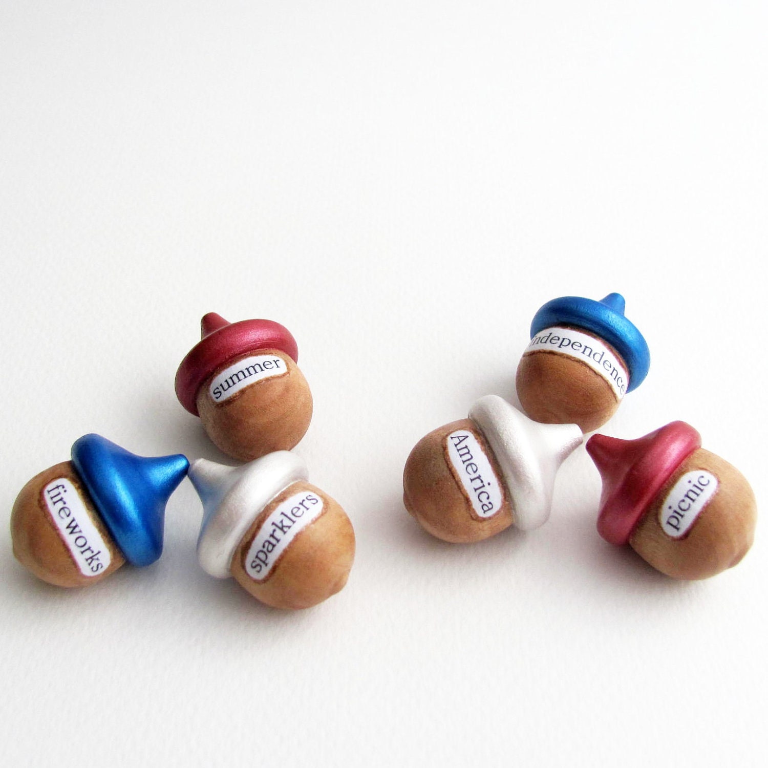 Holiday Acorns- Rustic Home Decor, Table Centerpiece, Bowl Filler- Fourth of July, America, Independence Day, Patriotic