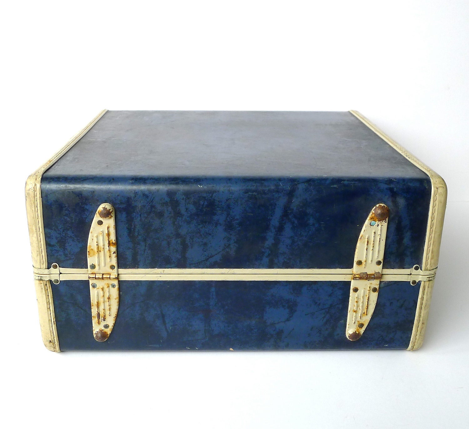 1950s Navy Blue Marbled Samsonite Suitcase