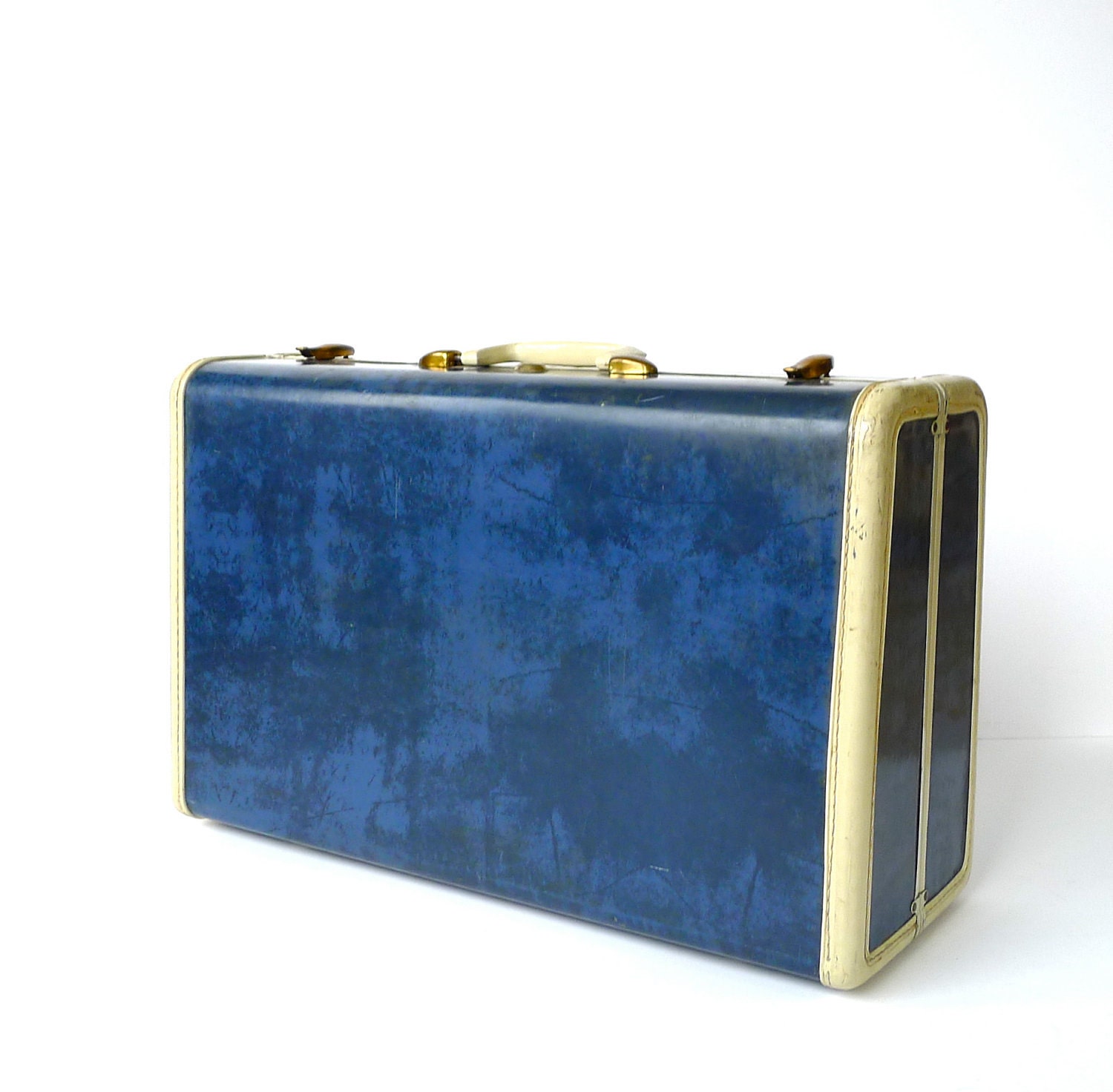 Navy Blue Marbled Samsonite Suitcase