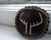 Antler Brooch - hand painted 
