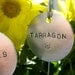garden markers - hand stamped  1-1/2" round.... qty 6