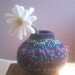 Fiber Frenzy Felted Vase in Eggplant Purple with Felted Daisy