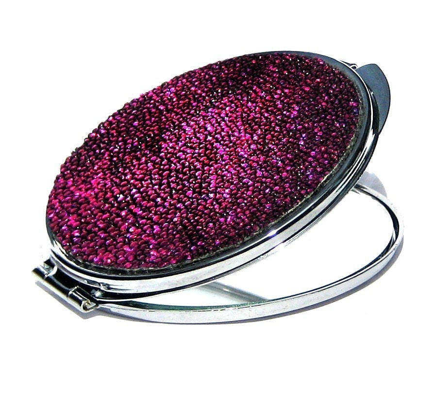 Magenta Metallic Stingray Compact Mirror - by UNEARTHED