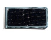 Black Genuine Lizard Leather Money Clip