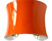 Orange Patent Lambskin Leather Cuff Bracelet - by UNEARTHED