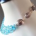 RESERVED - Statement, Bib Necklace with Swiss Blue Topaz, Smoky Quartz, and Pearl