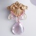 RESERVED for M - Antique Art Nouveau Brooch with a Natural, Unheated Pink Amethyst