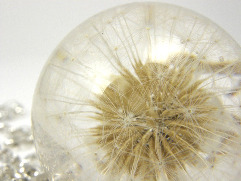 Dandelion Pendant, resin pendant, floral pendant, resin necklace