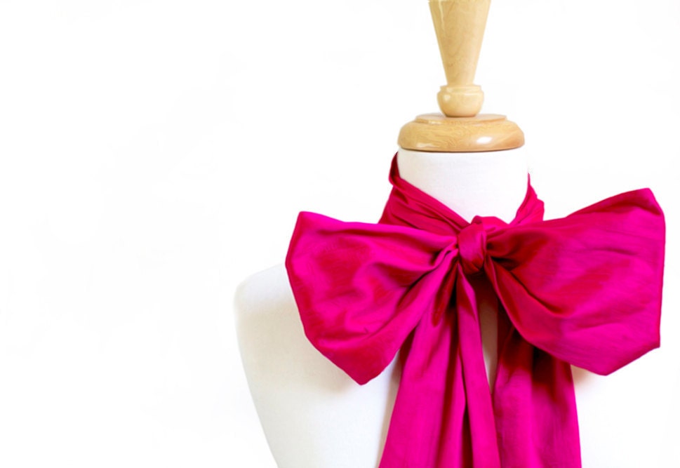 personalized silk wedding sash, dress sash, neon pink