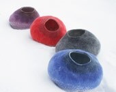 Custom felted Cat Bed - Hand Felted Wool Cat Bed / Vessel - Crisp Contemporary Design