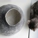 Warm Gray Stone - Hand Felted Wool Cat Bed / Vessel - Crisp Contemporary Design
