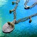 Necklace Fine Silver Leaf with Sterling and Rhyolite