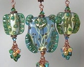 Glitterbug Originals CoPPeReD SeaTuRTLe GoDDeSS Artisan Handcrafted Lampowork Glass Earrings and Pendant Necklace Set SRAJD