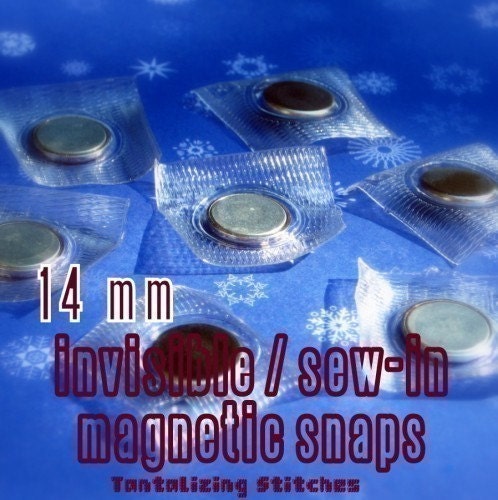 15 Hidden Sew In Magnetic Snaps (14 mm / 0.6 inch) with PVC