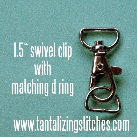 48 1.5 Inch Swivel Clips with Matching D Ring in Nickel Finish