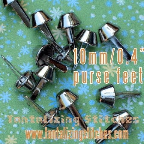 Free Ship 240 Nickel Rust Proof Bucket Shape Purse Feet with Washers - 10mm / 0.4 Diameter