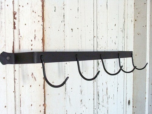 Coat Hook Coat Rack Metal Coat Hook Rack Iron Wall Mount Bar w/ 5 Hooks Modern Coat Hook Kids Coat Hook Industrial Home