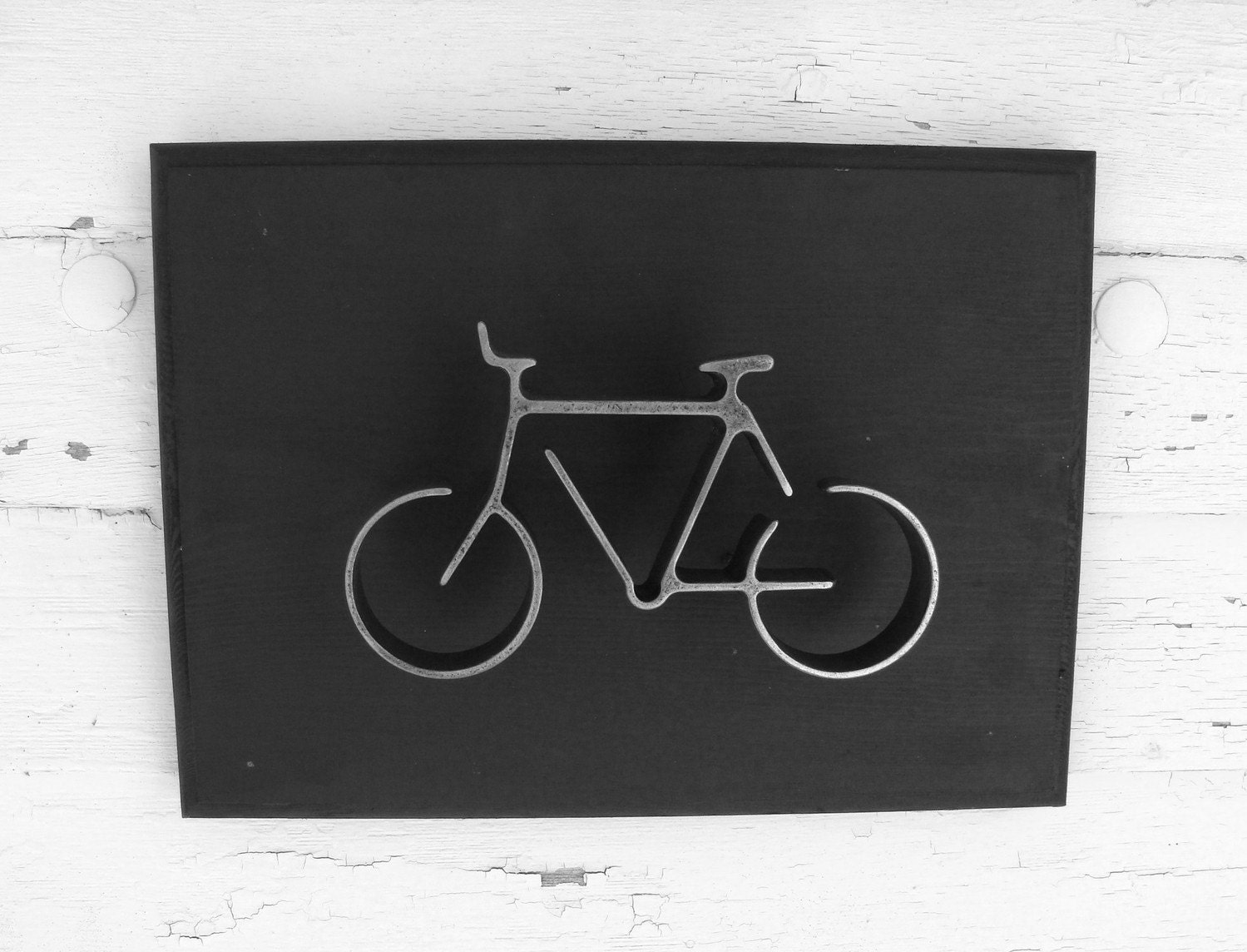 Metal Bike Wall Art Sign Bicycle Wall Hanging Home or Office Decor Groomsman Gift Modern Black