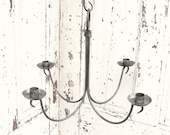 Hanging Ceiling Chandelier Candle Holder Lighting Blacksmith Handforged Metal Iron Chandelier Outdoor Weddings