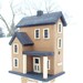 Farmhouse Birdhouse French Country Bird House Large Wood Birdhouse Home & Garden Decor Tan and Black White Pillars