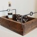 Rustic Reclaimed Wood Caddy Wood Organizer Wood Display Tabletop Centerpiece Lazy Susan Wine Beer Container