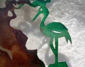 Crane and Pine Bookmark, Papercutting Art, Zen Bonsai Garden