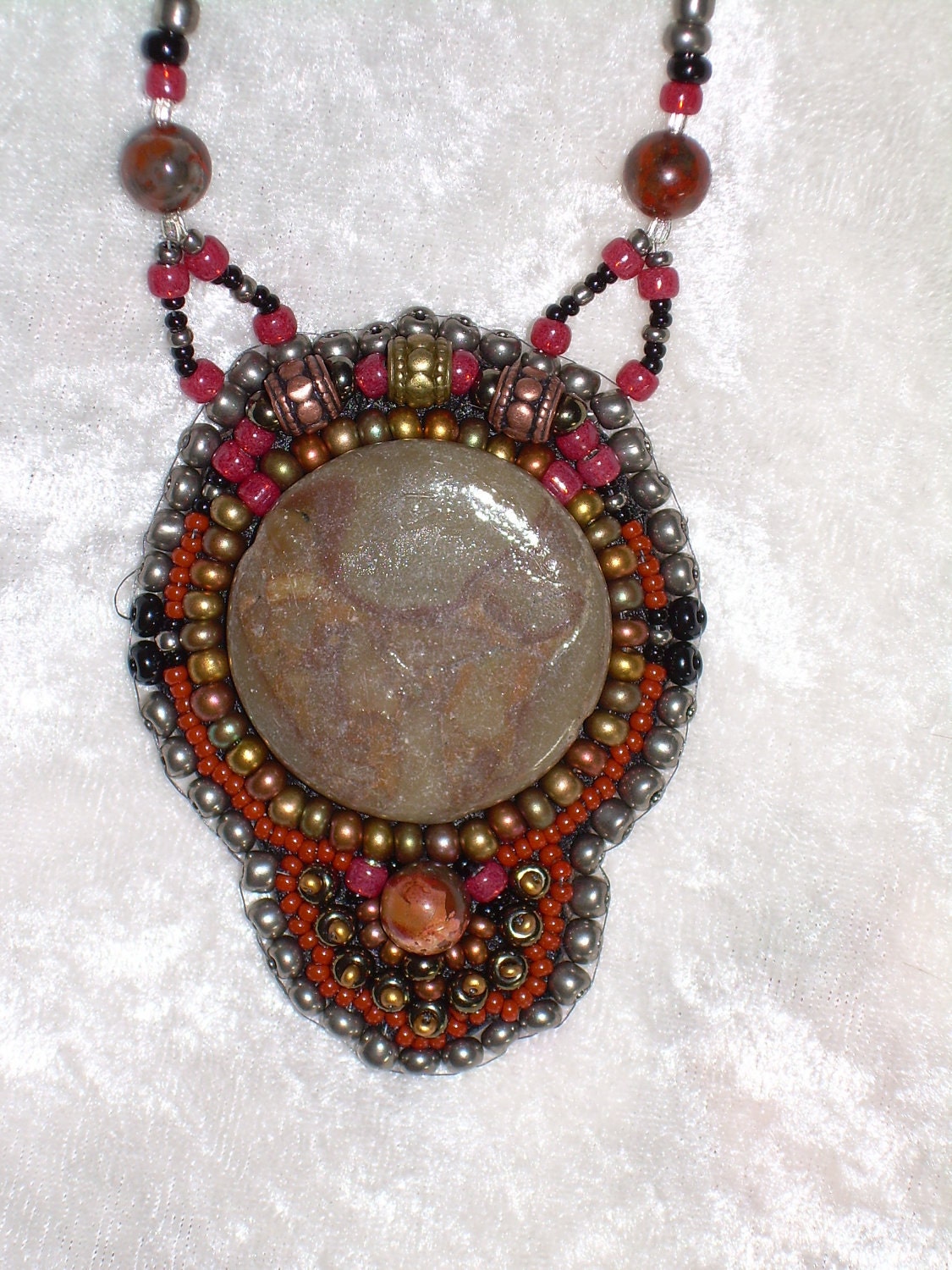 Mine of the Valkyries Bead Embroidered Necklace