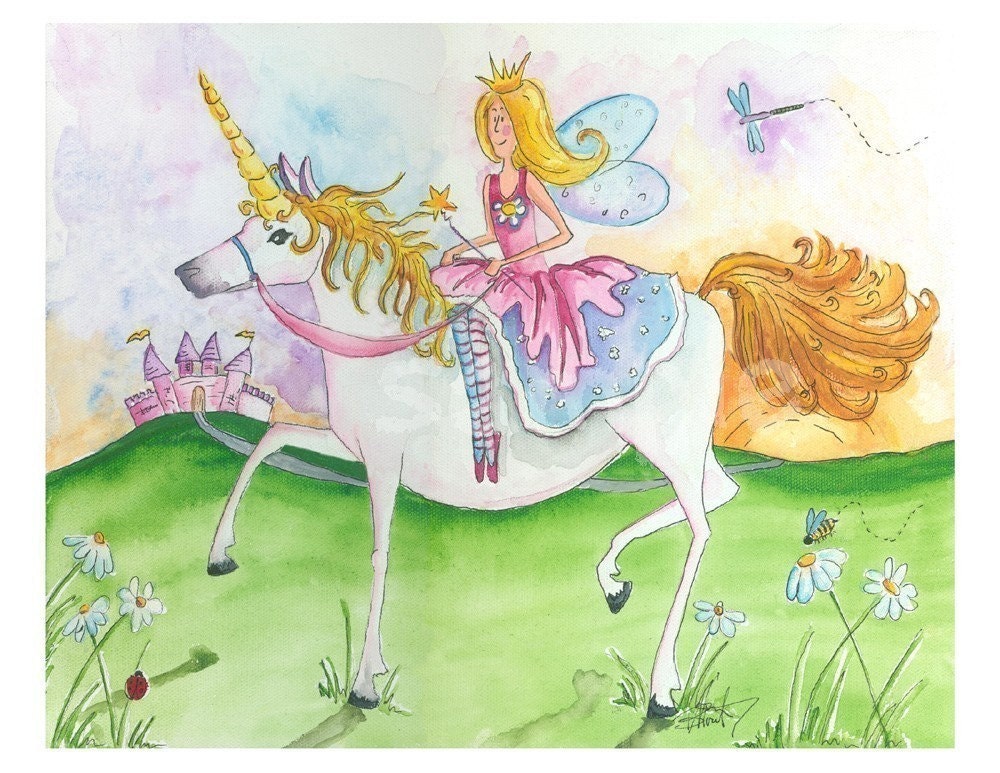 Nursery Art  Unicorn 8x10 Print